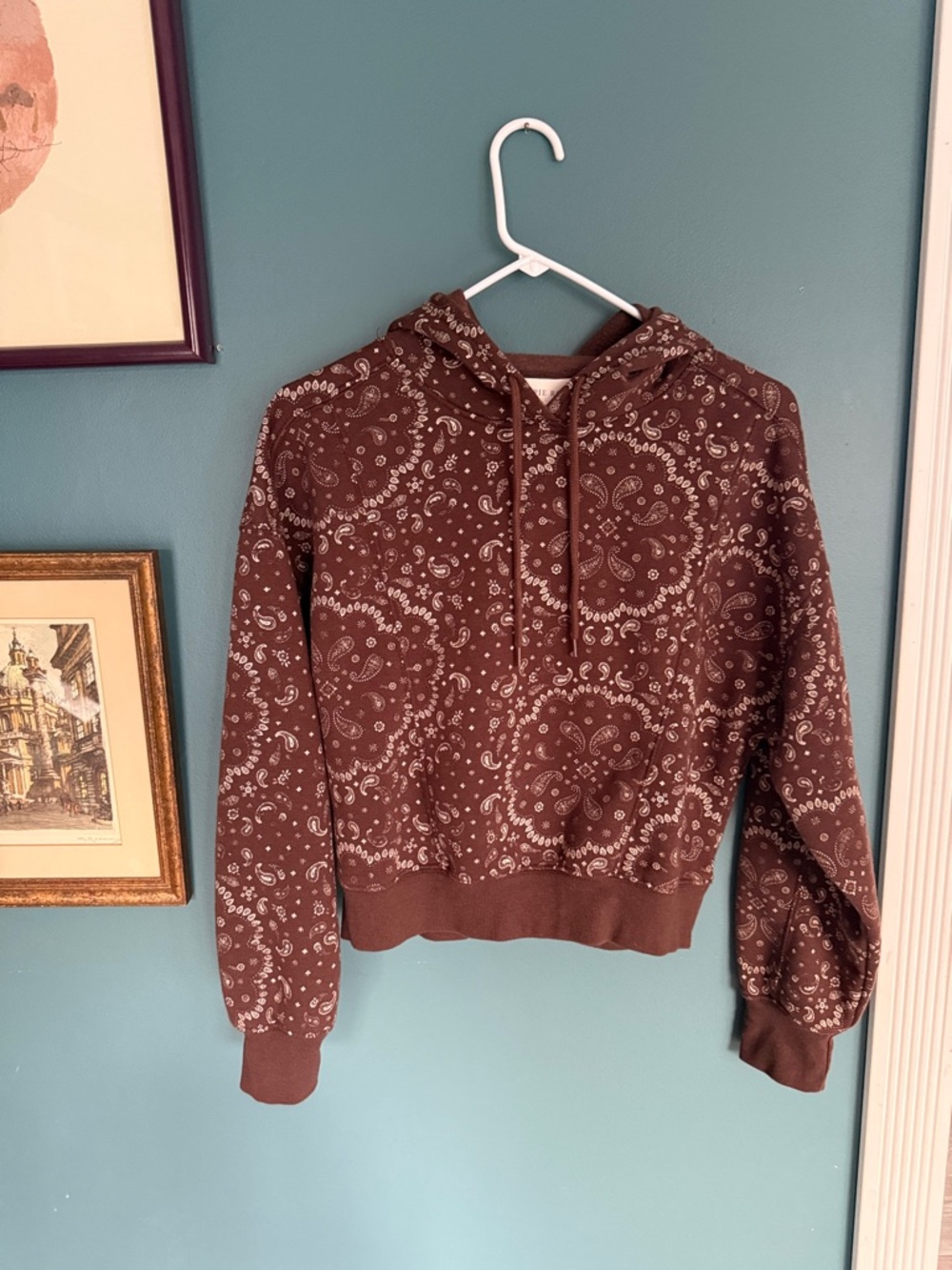 Hippie Rose Brown Bandana-Print Hoodie